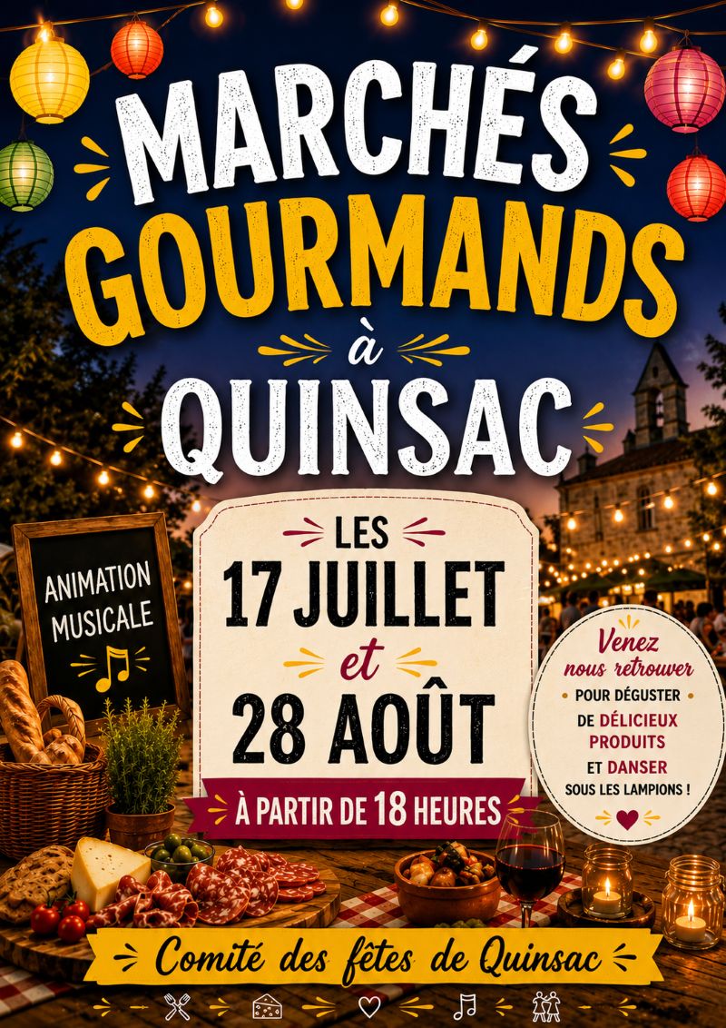 Marché gourmand Extérieur salle des fêtes Quinsac