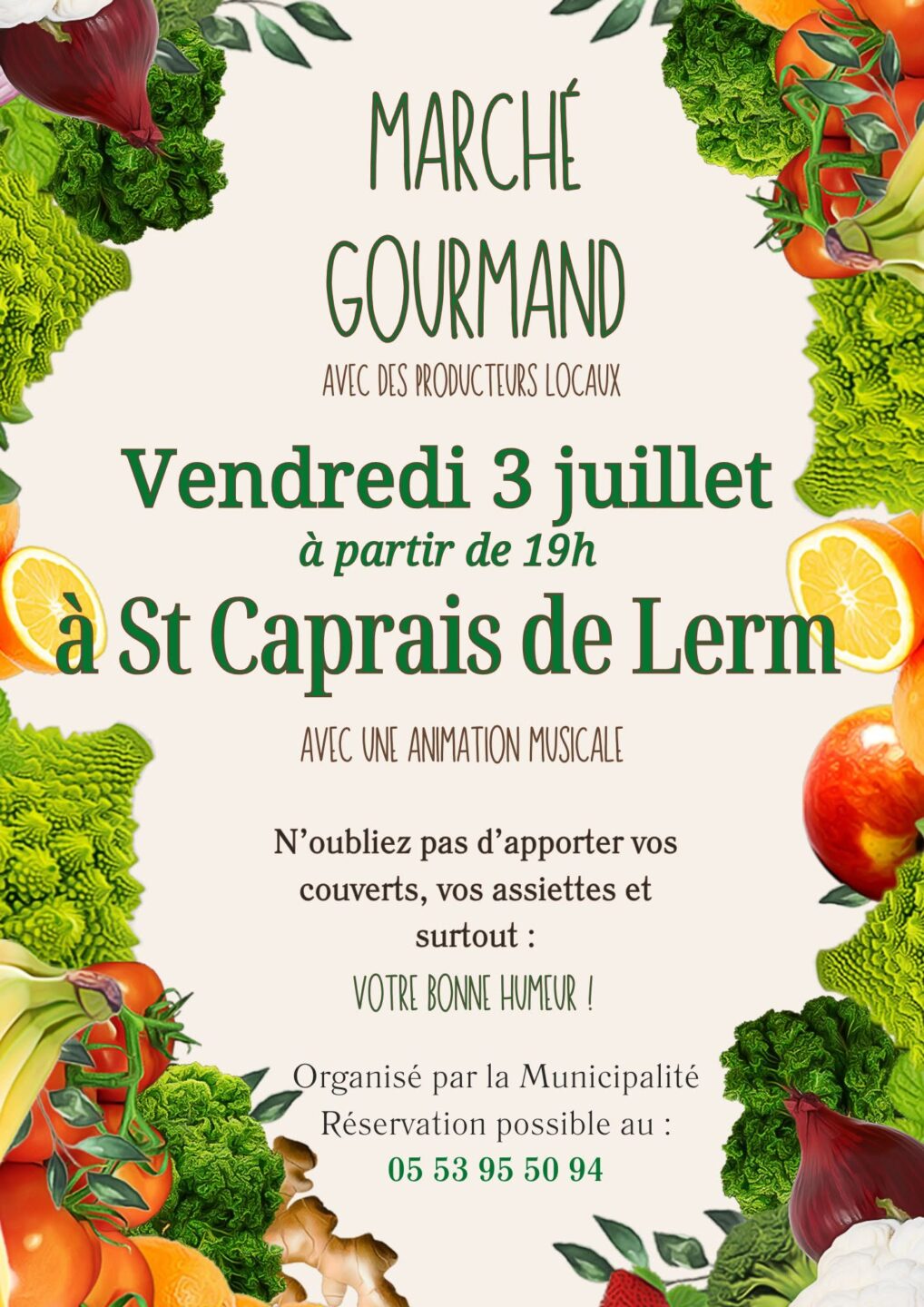 MARCHÉ GOURMAND ST CAPRAIS DE LERM rue de l&rsquo;Autheronne Saint-Caprais-de-Lerm