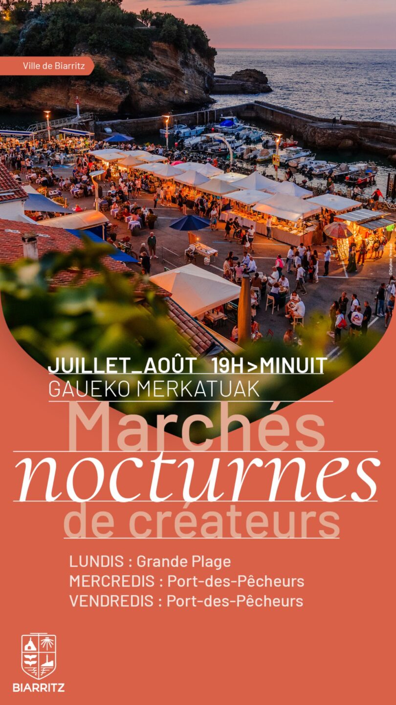 Marché nocturne des créateurs Grande Plage Biarritz 2026-07-13