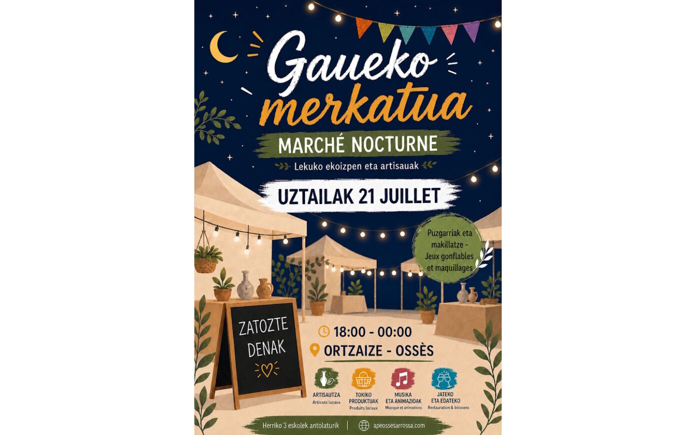 Marché nocturne ; gaueko merkatua Ossès