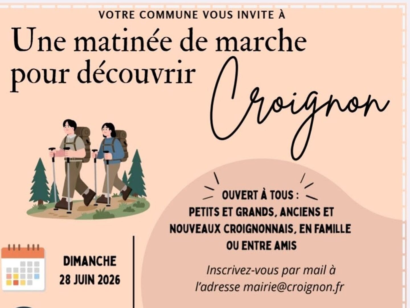 Marche pour découvrir Croignon Place de la mairie Croignon