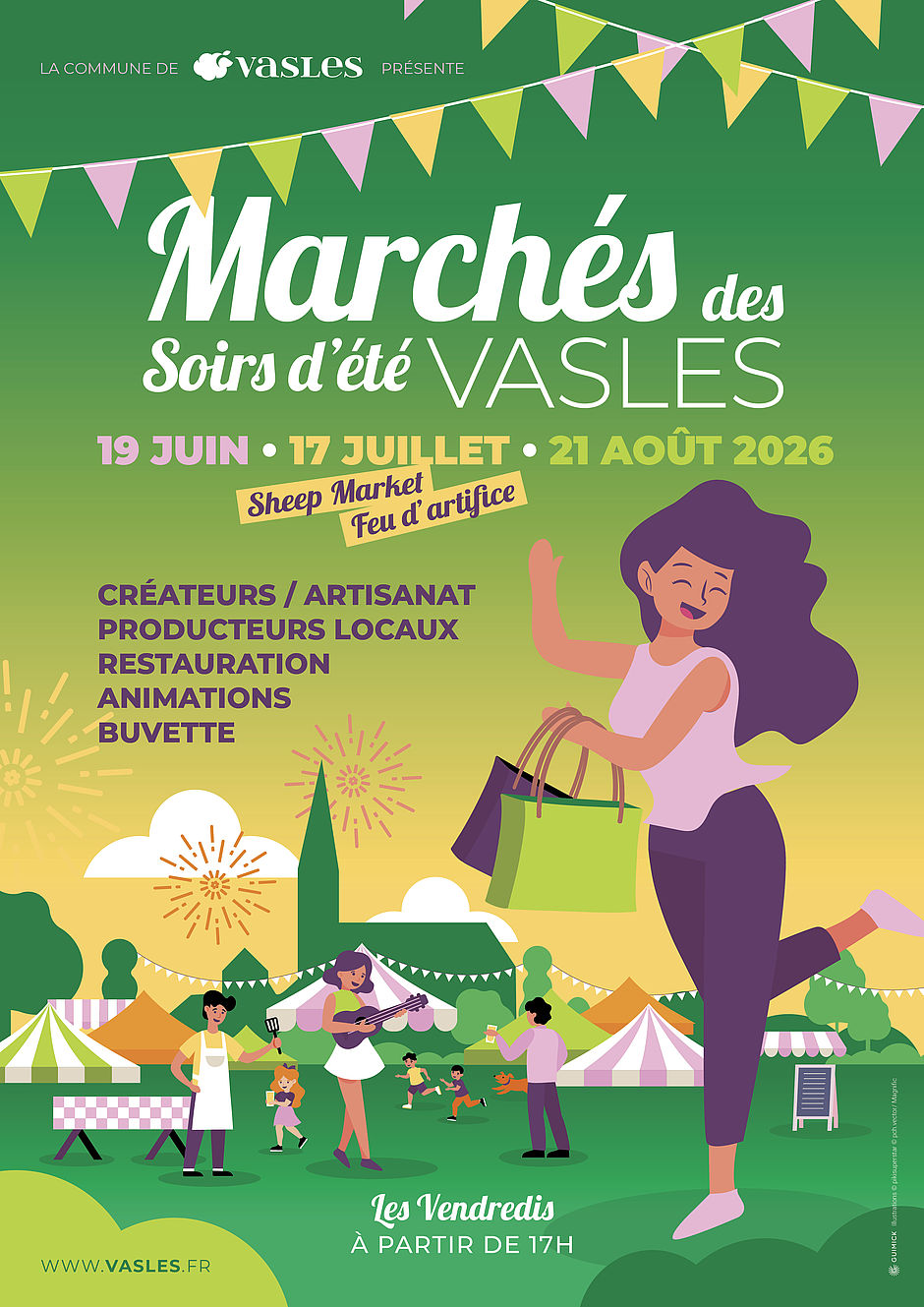 Marchés des soirs d’été à Vasles Centre-ville Vasles