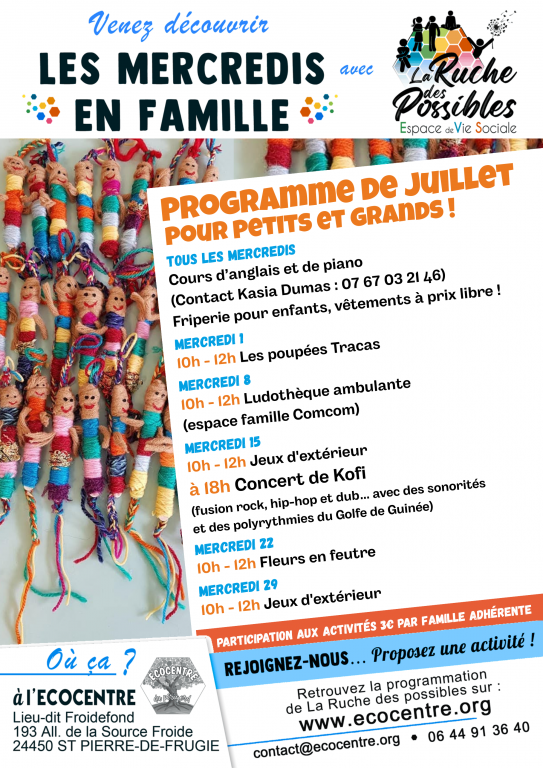 Mercredi en famille Création de fleurs en feutre Lieu-dit Froidefon Saint-Pierre-de-Frugie