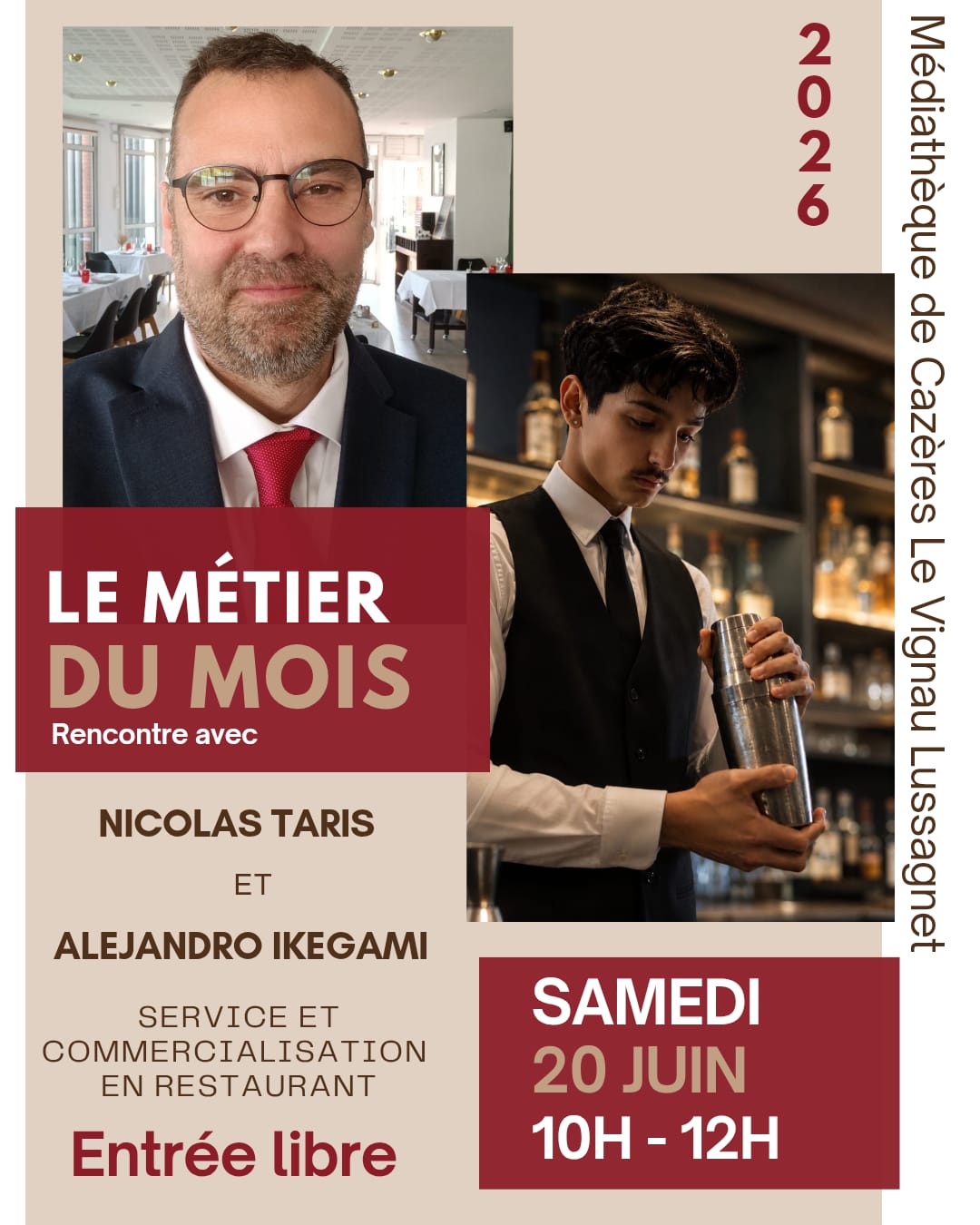 Métier du mois Service et commercialistaion en restauration Cazères-sur-l’Adour