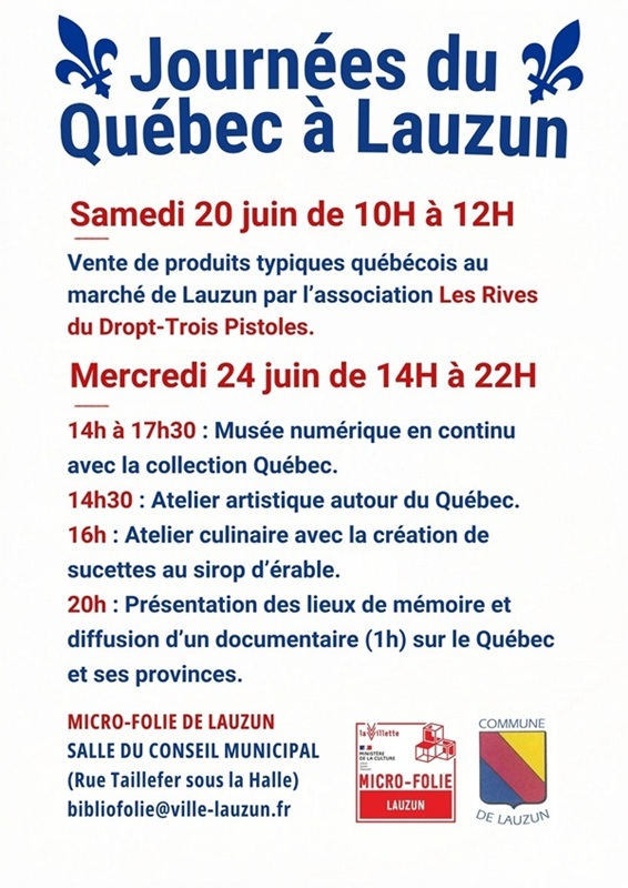 Micro-Folie Journée du Québec Salle du conseil municipal Lauzun