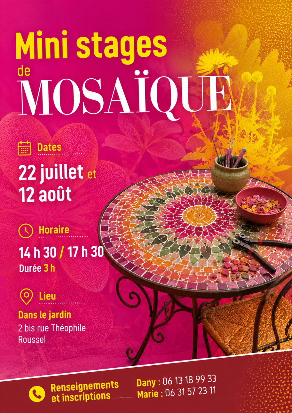 MINI STAGE DE MOSAÏQUE Florac Trois Rivières