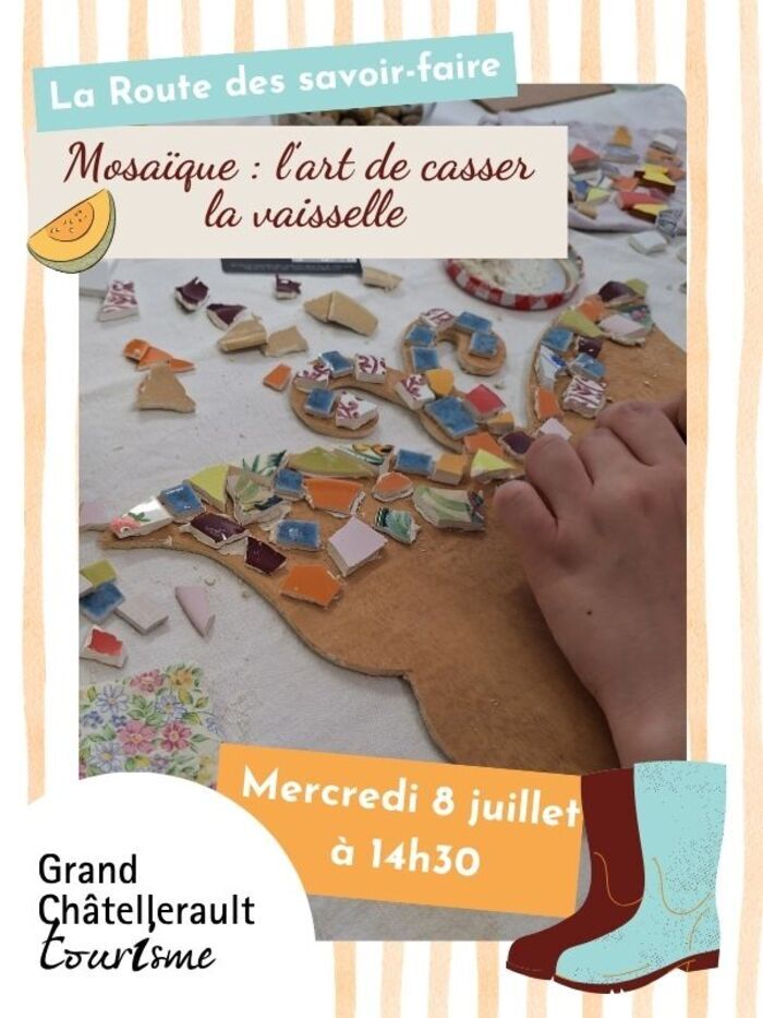 Mosaïque l’art de casser la vaisselle La Recyclerie Naintré