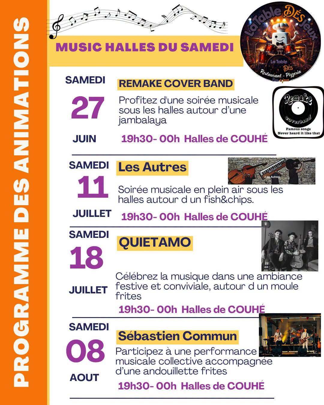 Music HALLES Remake cover band Valence-en-Poitou