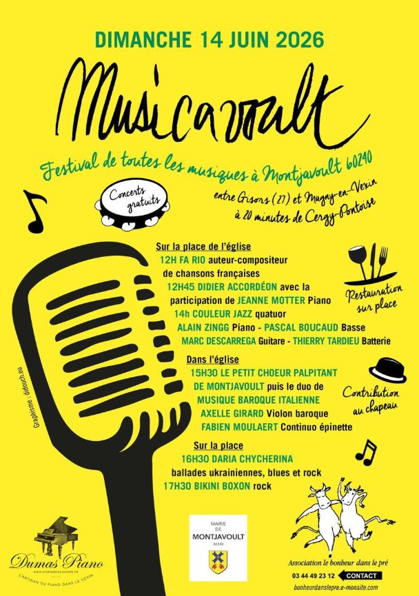 MUSICAVOULT festival de toutes les musiques à Montjavoult Place de l’Eglise Montjavoult
