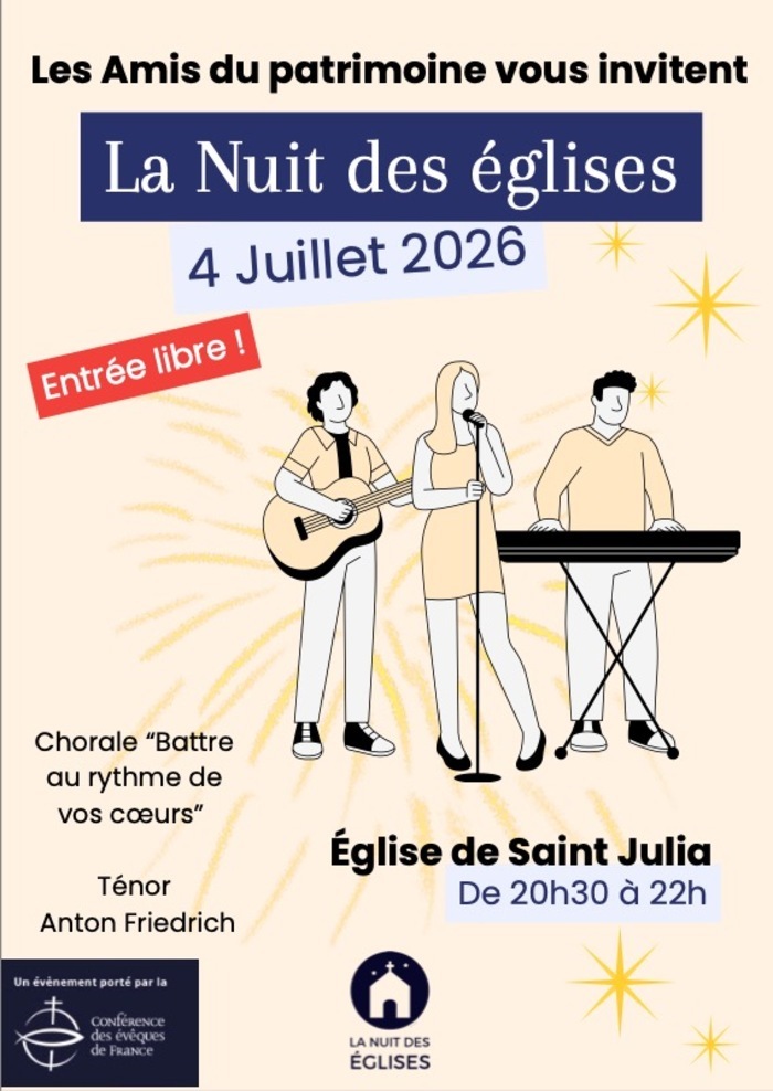 Nuit des églises 2026 à Saint Julia, Eglise St julien et Ste Agathe,, Saint-Julia
