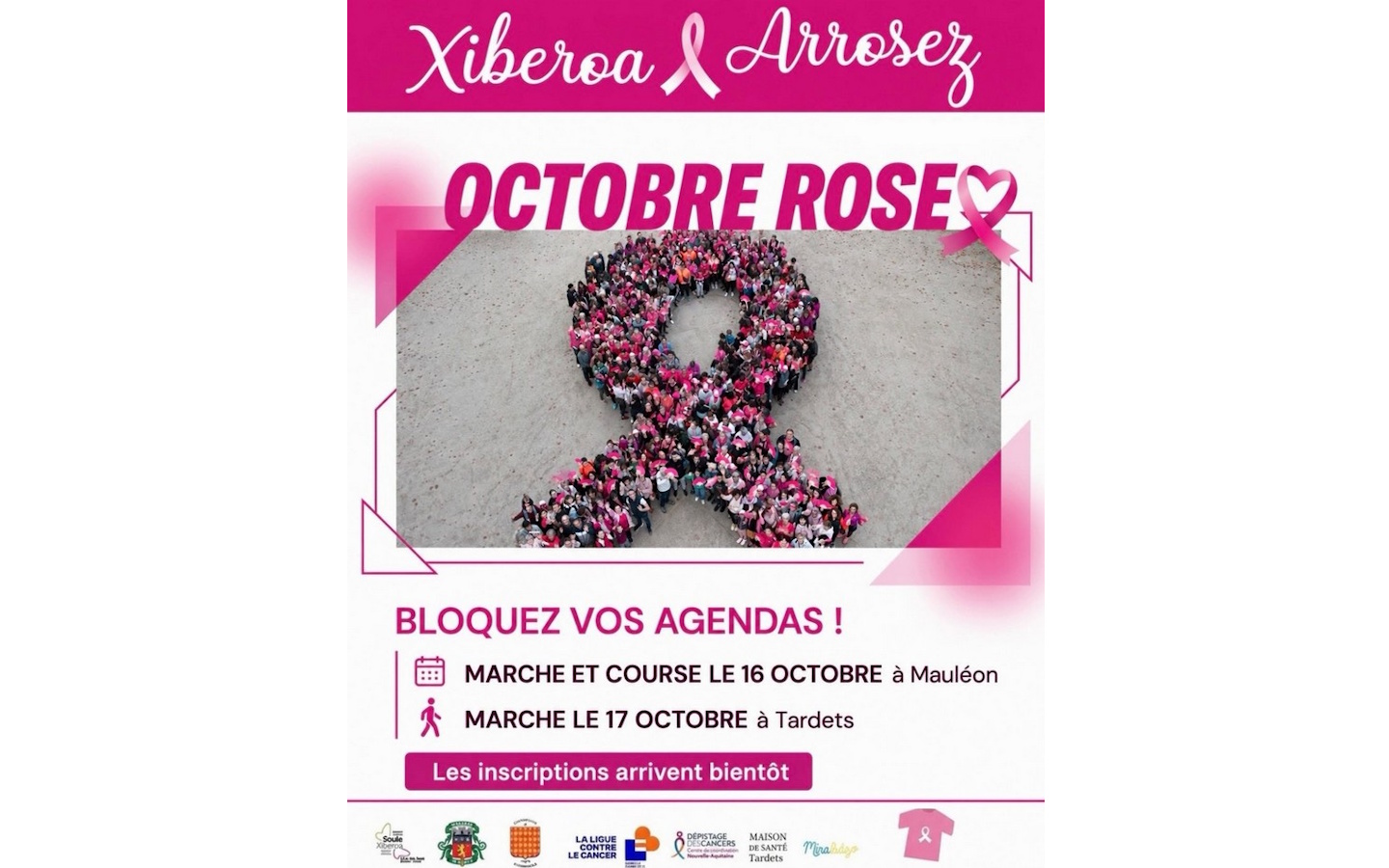 Octobre rose marche au profit de la lutte contre le cancer du sein Place Jean Lougarot Mauléon-Licharre 2026-10-16