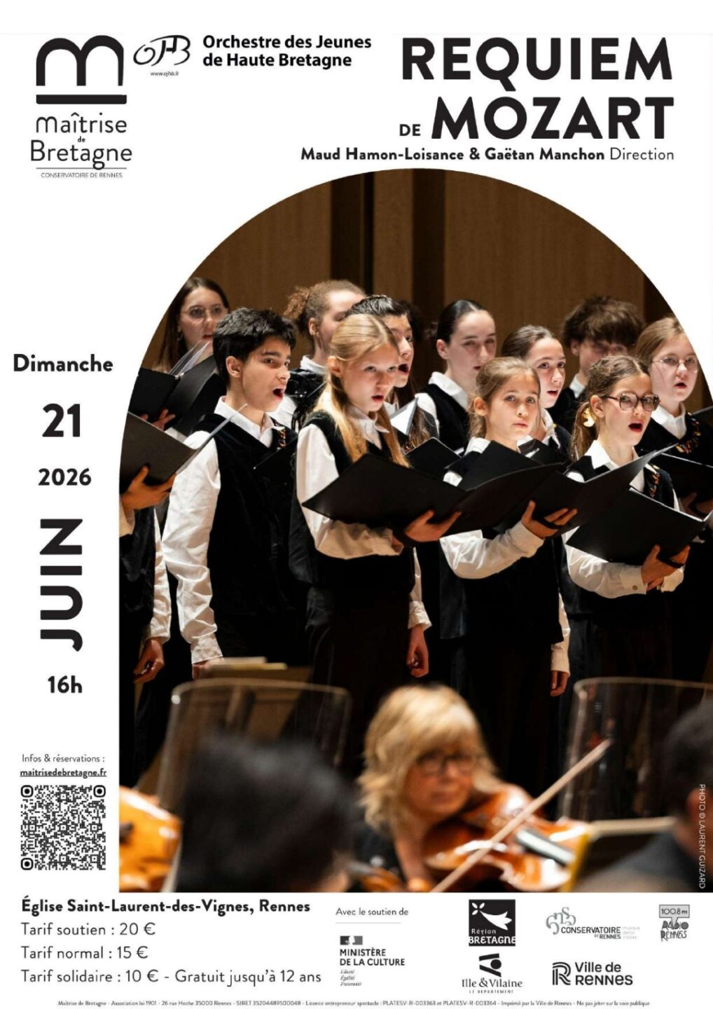 Requiem de Mozart Eglise Saint Laurent des Vignes Rennes