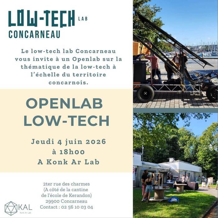 Open Lab – Low Tech Lab Concarneau, KAL – Konk Ar Lab, Concarneau
