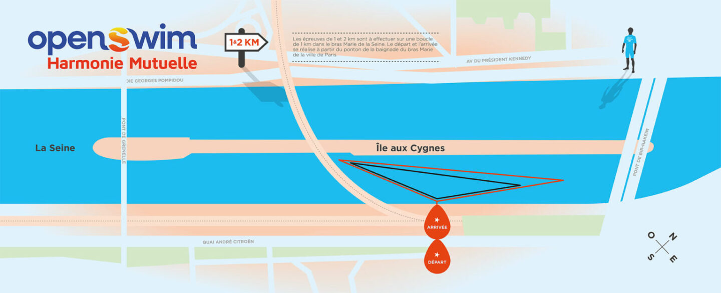 Visuel du parcours de l'Open Swim 2026.