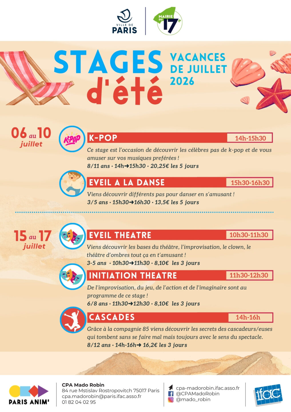 Stages juillet 2026