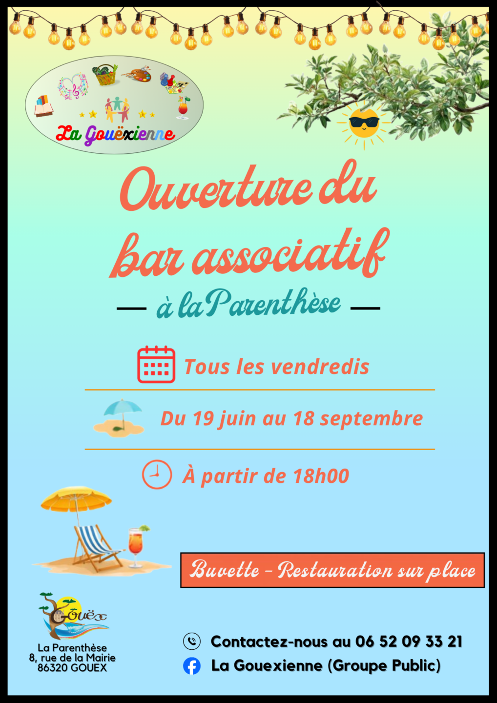 OUVERTURE DU BAR ASSOCIATIF LA PARENTESE Gouex