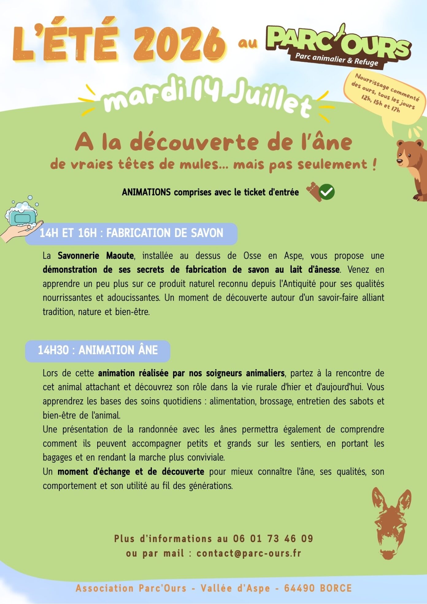Parc&rsquo;Ours A la découverte de l&rsquo;âne  Borce