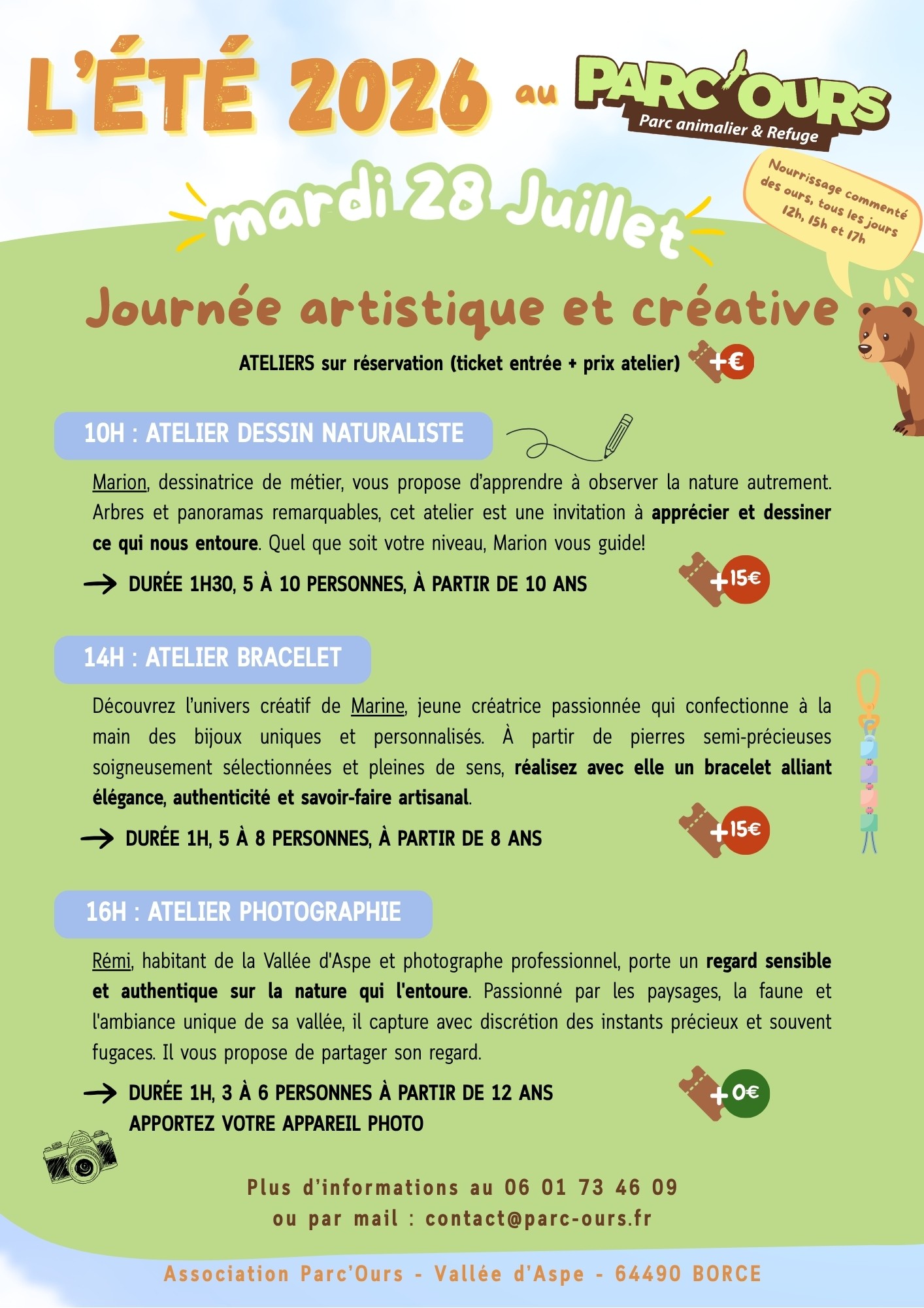 Parc'Ours Journée artistique et créative  Borce 2026-07-28