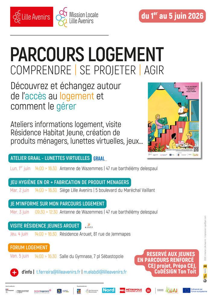 « Parcours logement – comprendre, se projeter, agir », Lieux variant selon événement, Lille