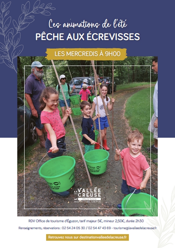 Pêche à l&rsquo;écrevisse  Éguzon-Chantôme