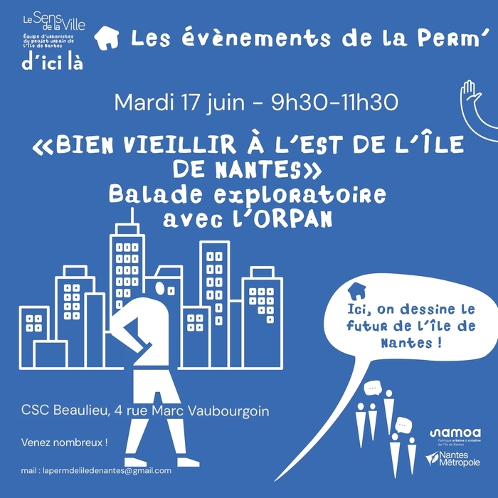 Petit dej’ et marche exploratoire : “Bien vieillir à l’est de l’Île de Nantes” CSC Beaulieu Nantes