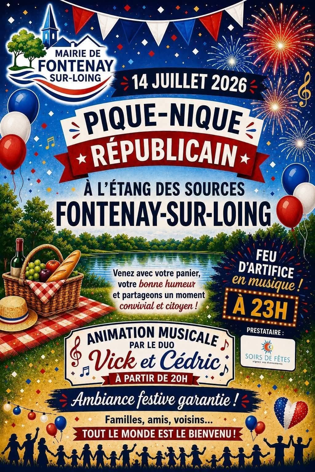 Pique nique républicain & animation musicale  Fontenay-sur-Loing