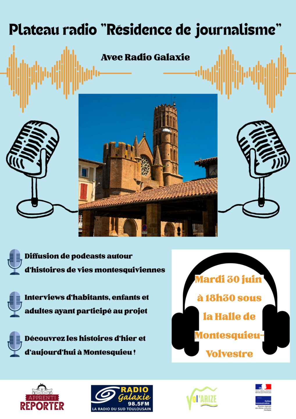 PLATEAU RADIO RÉSIDENCE DE JOURNALISME Place de la Halle Montesquieu-Volvestre