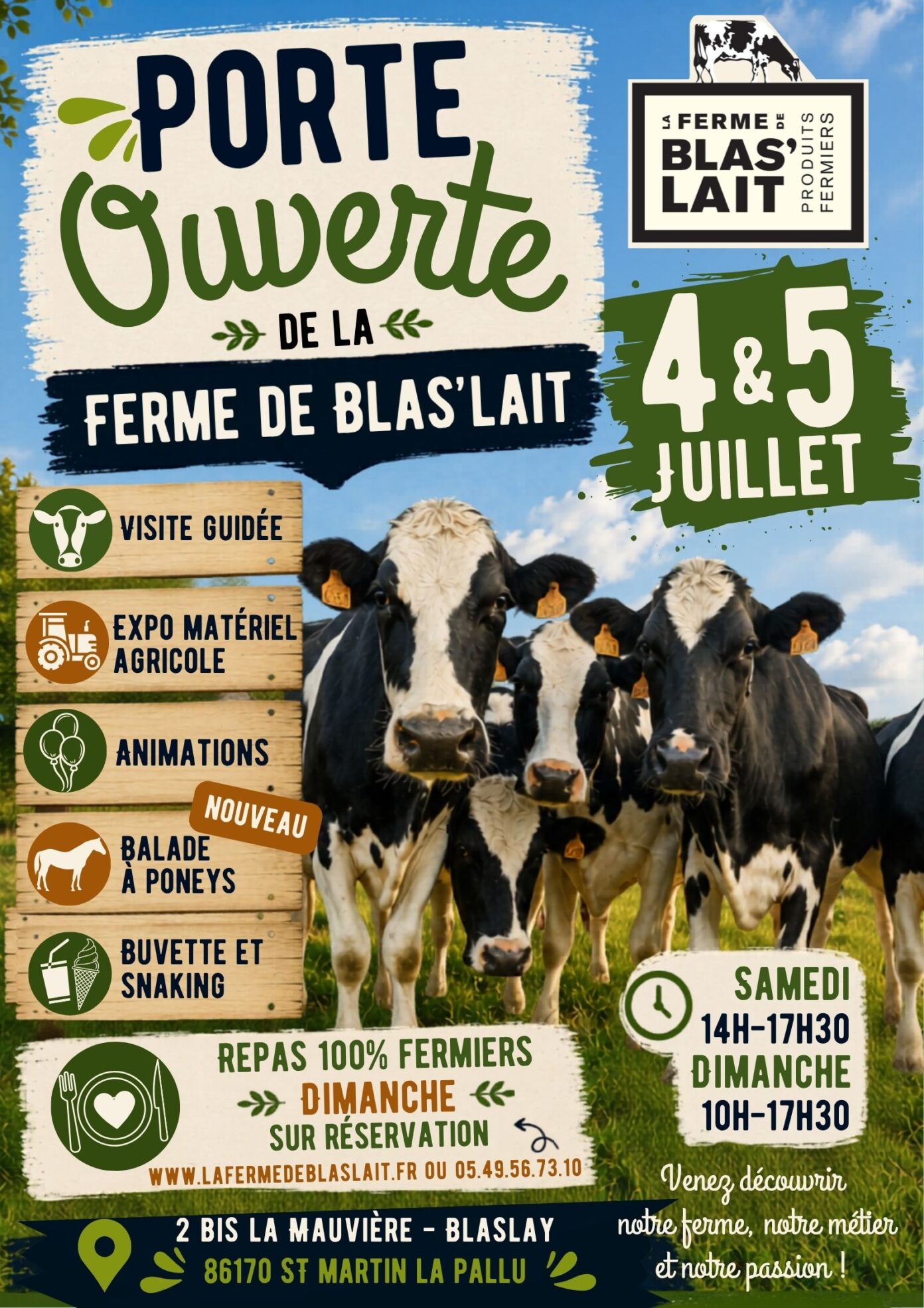 Portes ouvertes de la Ferme de Blas&rsquo;Lait  Saint-Martin-la-Pallu