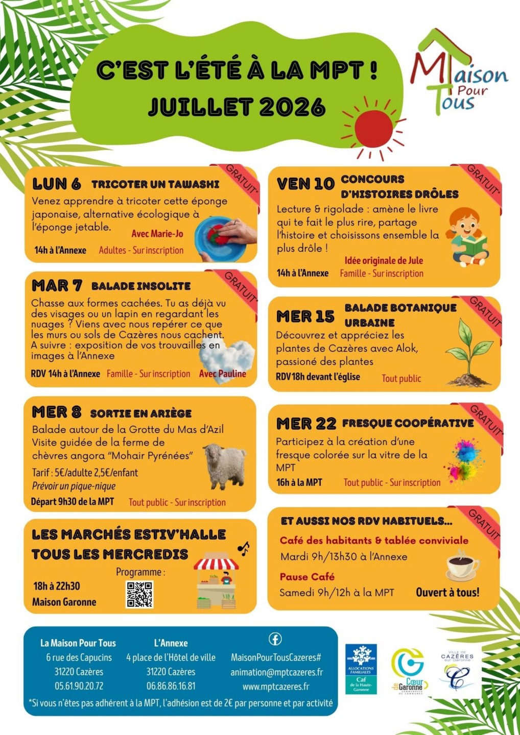 PROGRAMME DE JUILLET Place de l&rsquo;Hôtel de Ville Cazères