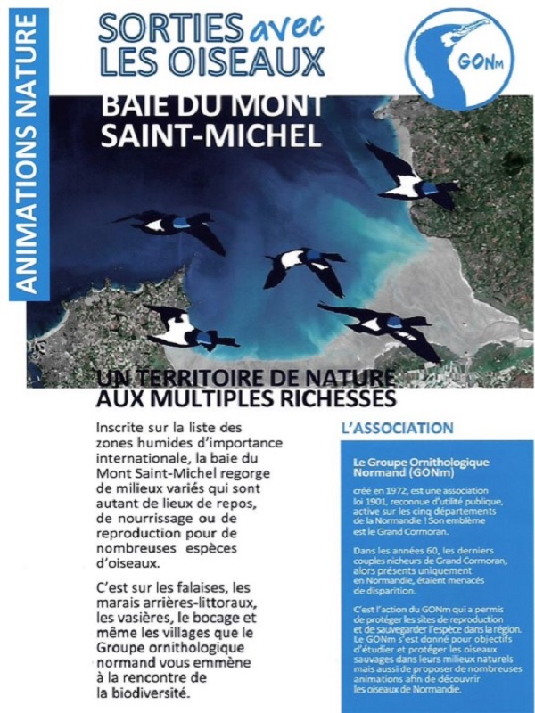 Promenade à la recherche des oiseaux dans les prés salés de Genêts Place des Halles Genêts