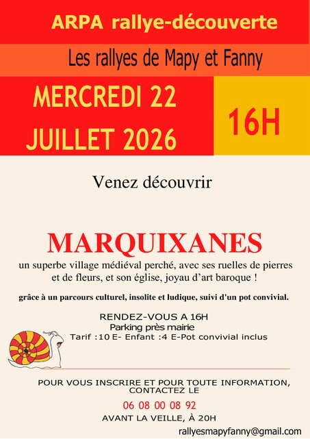 RALLYE DÉCOUVERTE MAPY ET FANNY Marquixanes