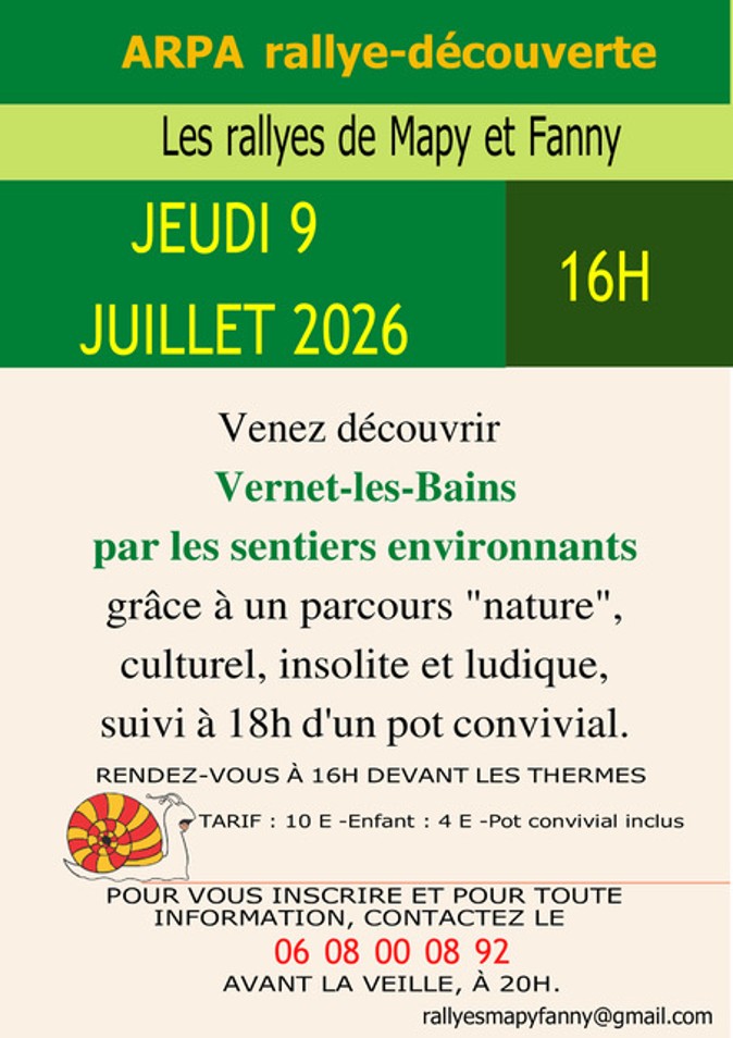 RALLYE DÉCOUVERTE VERNET-LES-BAINS PAR LES SENTIERS ENVIRONNANTS Vernet-les-Bains