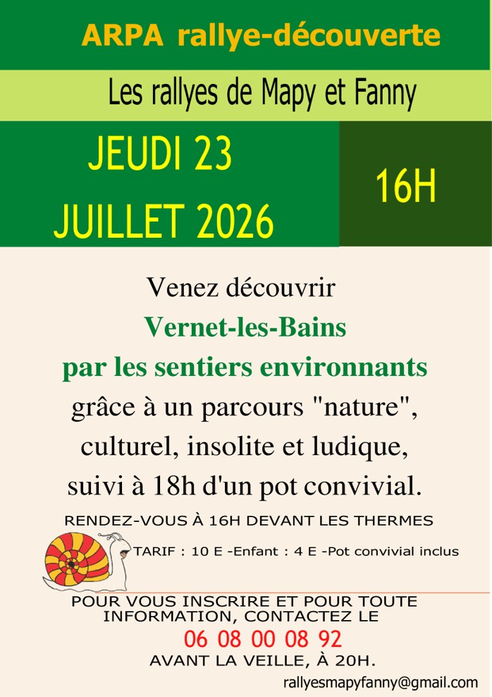 RALLYE DÉCOUVERTE VERNET-LES-BAINS PAR LES SENTIERS ENVIRONNANTS Vernet-les-Bains