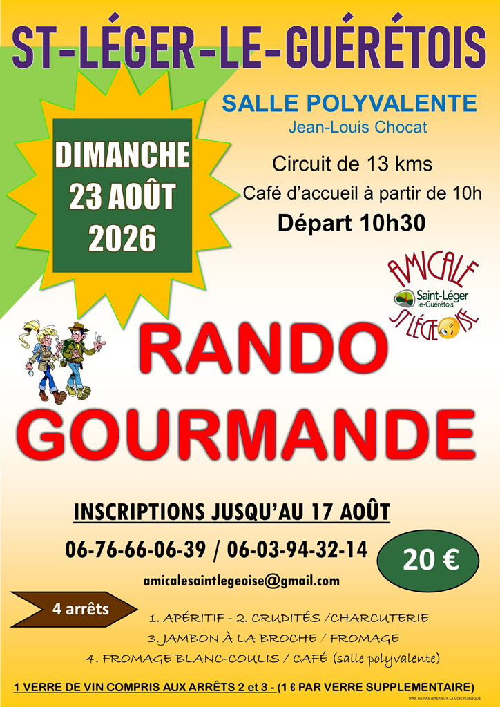 Randonnée gourmande salle polyvalente Jean-Louis Chocat Saint-Léger-le-Guérétois