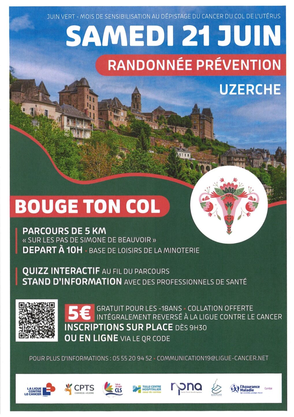 Randonnée prévention  Bouge ton col  route de la Minoterie Uzerche