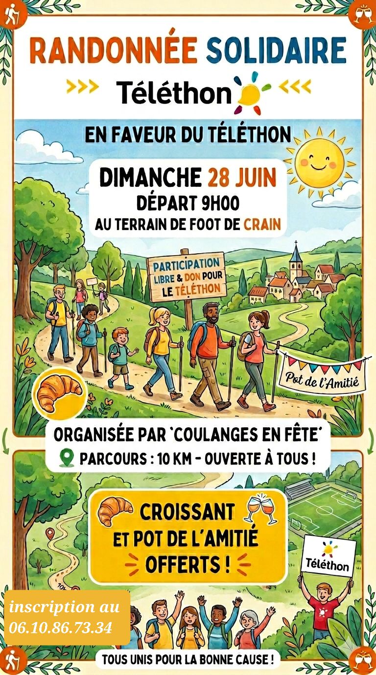 Randonnée solidaire en faveur du Téléthon Terrain de foot Crain