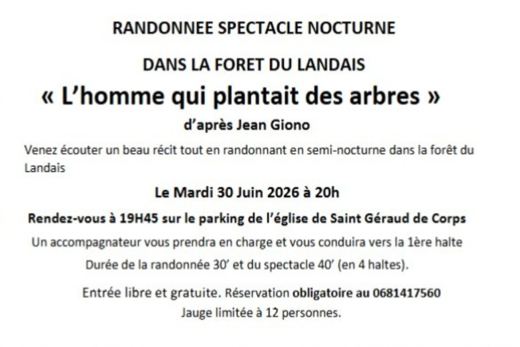 Randonnée spectacle nocturne  Saint-Géraud-de-Corps