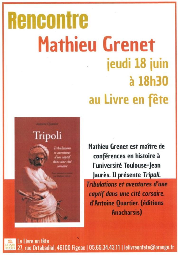 Rencontre autour du livre Tripoli , au Livre en Fête à Figeac Figeac