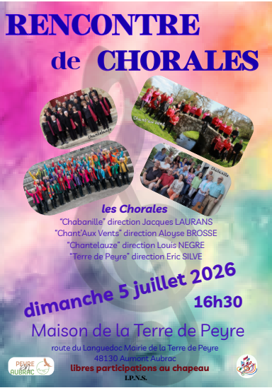 RENCONTRE DE CHORALES EN TERRE DE PEYRE 6131 Route du Languedoc Peyre en Aubrac 2026-07-05