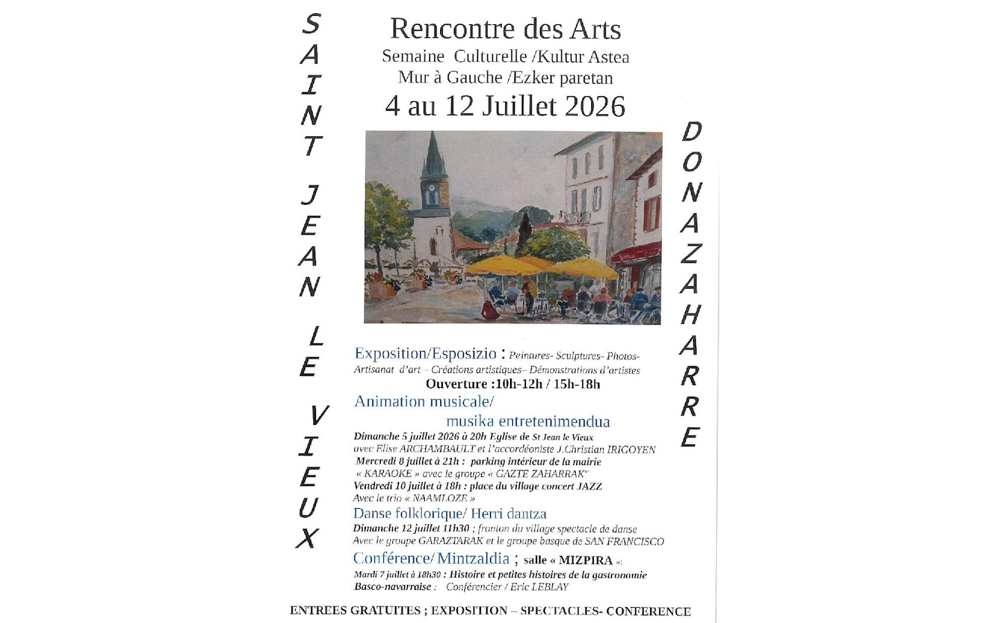 Rencontre des Arts semaine culturelle-kultur astea Mur à gauche Saint-Jean-le-Vieux 2026-07-04