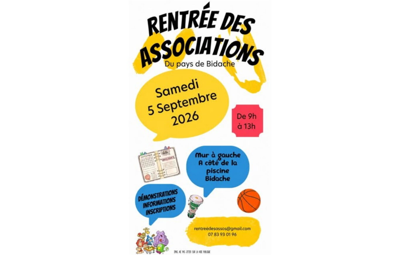 Rentrée des associations Mur à gauche (à côté de la piscine) Bidache