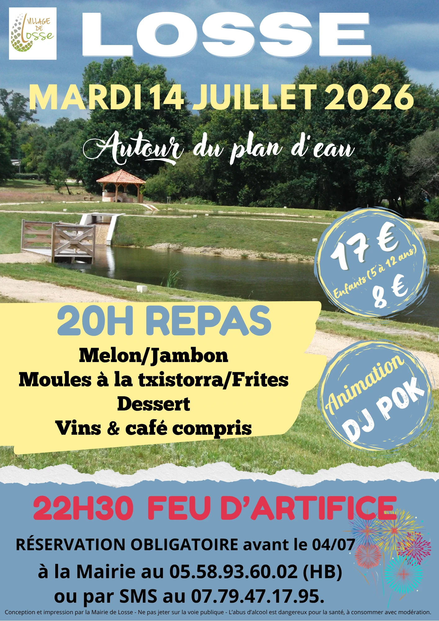 Repas autour du plan d&rsquo;eau  Losse