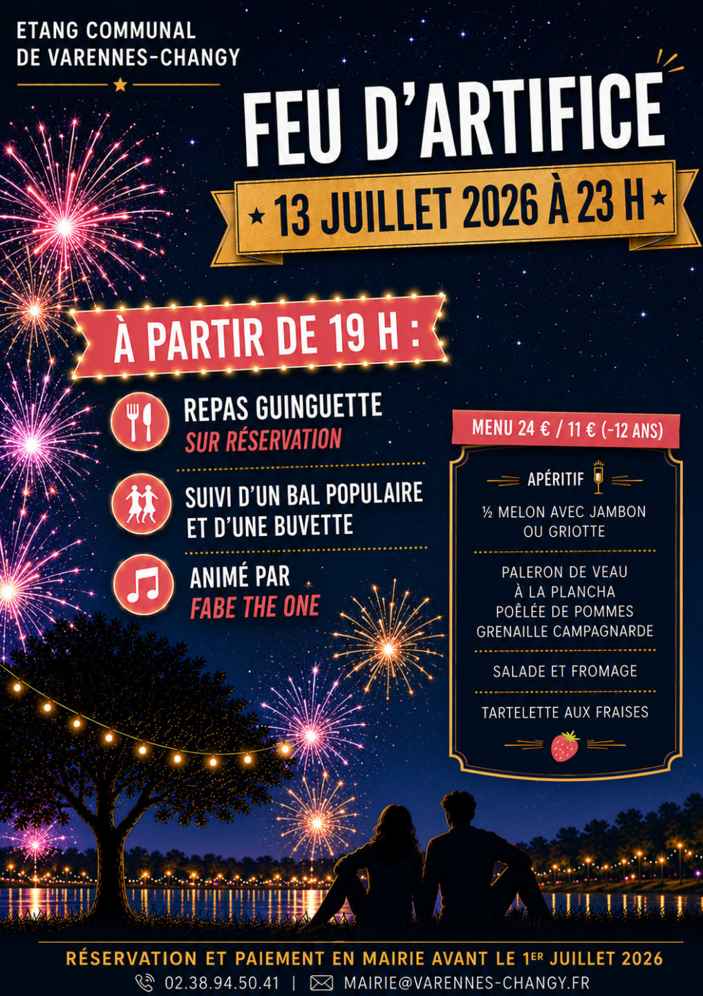Repas bal et feu d’artifice Varennes-Changy