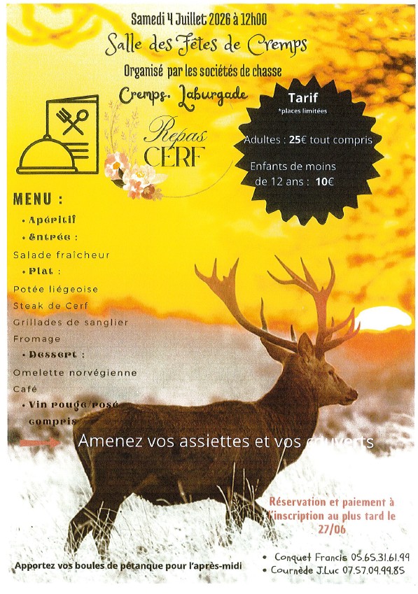 Repas Cerf  Cremps