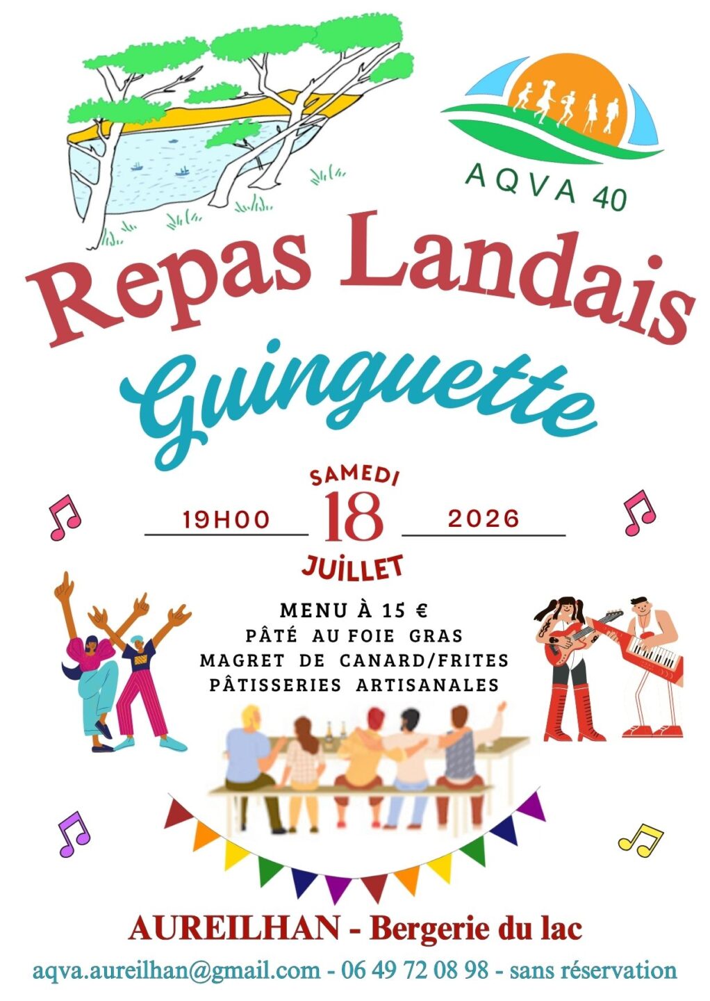 Repas champêtre et guinguette Mimizan