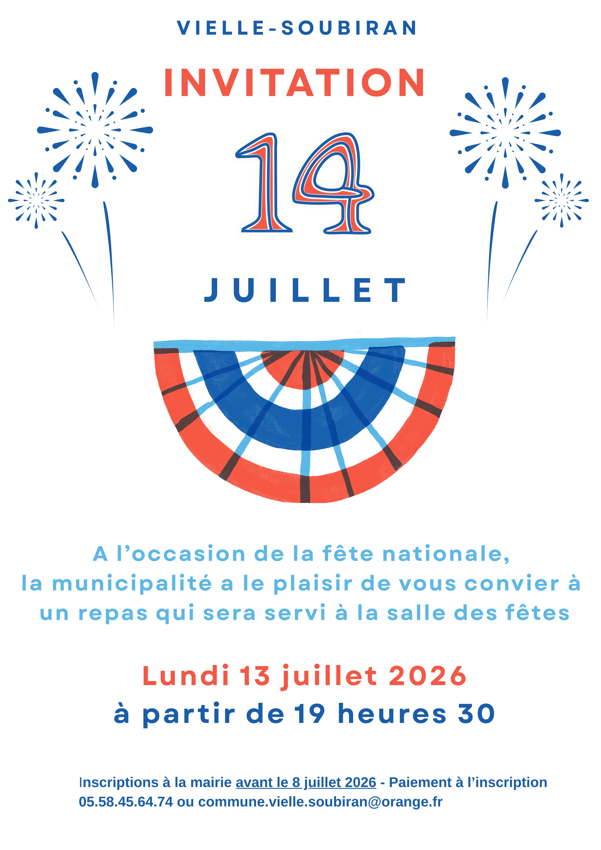Repas de la Fête Nationale le bourg Vielle-Soubiran