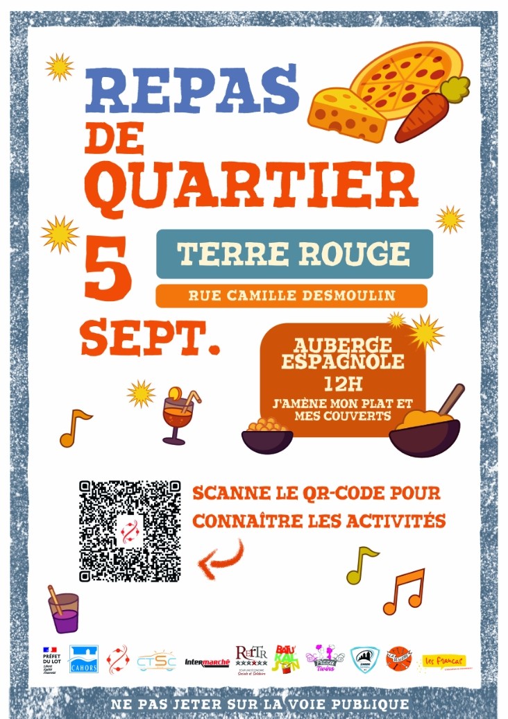 Repas de quartier à Terre Rouge Terre Rouge Cahors