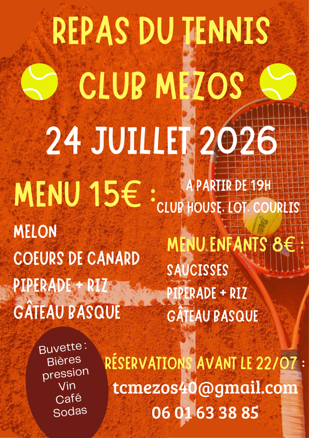 Repas du Tennis Club Mezos Mézos