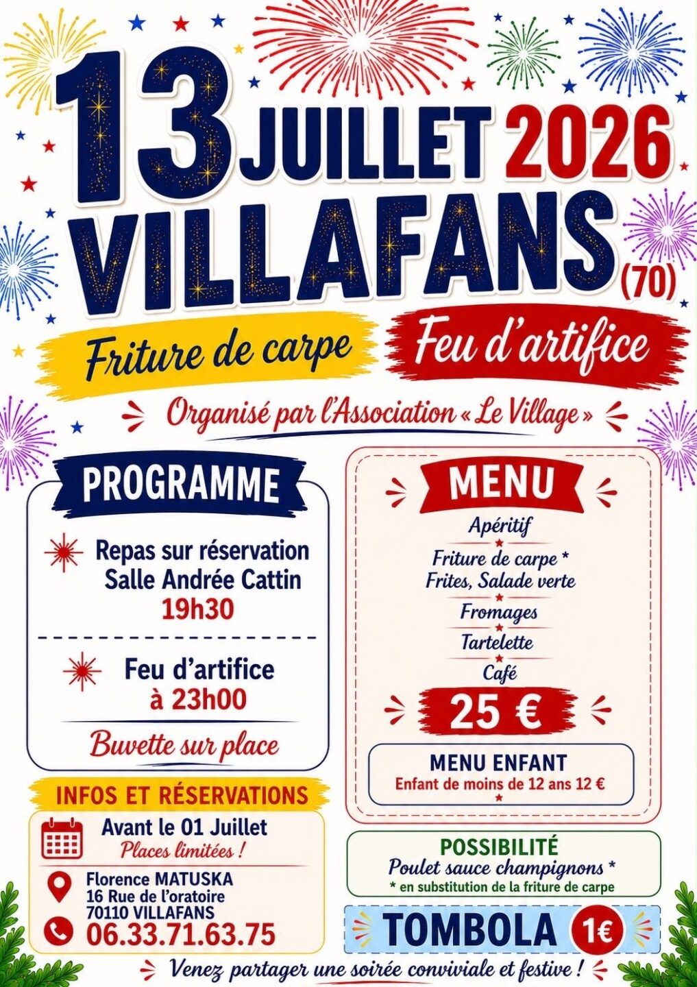 Repas et feux d’artifice Villafans