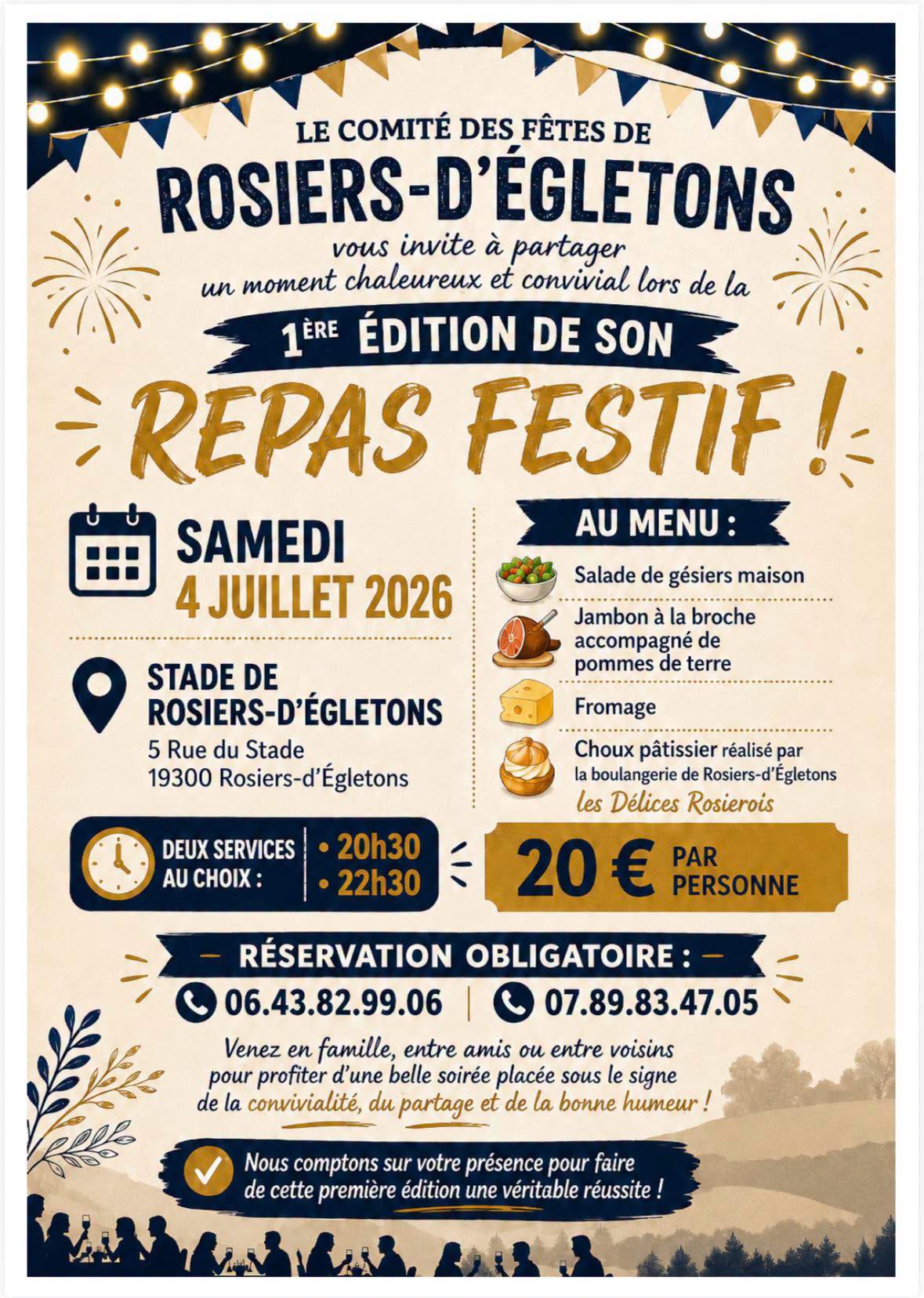 Repas festif  Rosiers-d'Égletons 2026-07-04